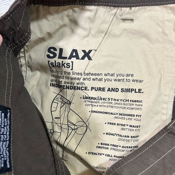 Men’s Kuhl Slax cotton nylon pants brown size 38 x 28 (altered) - Picture 4 of 9